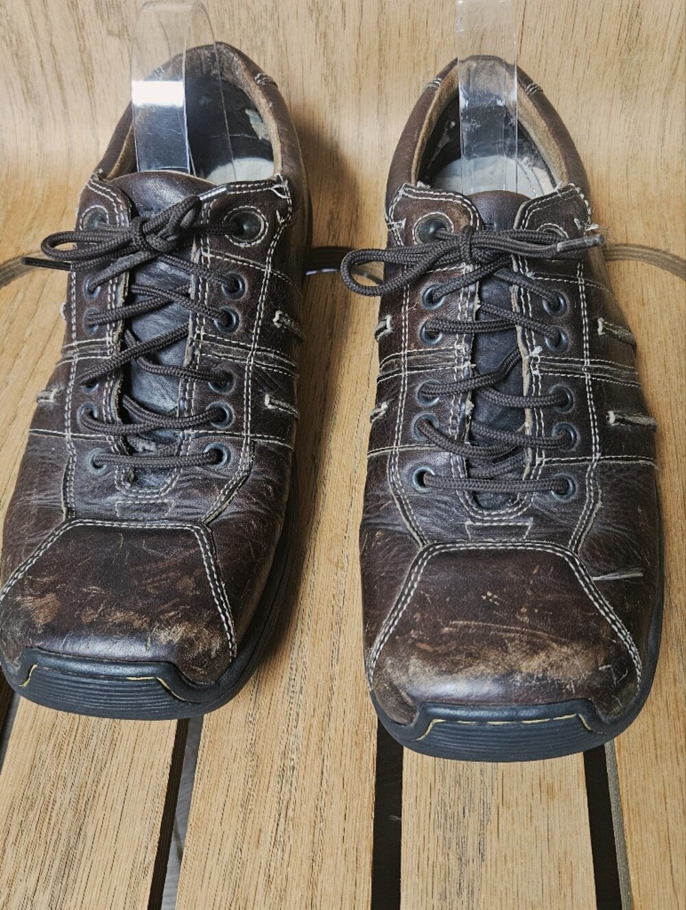 Dr Martens 8A99 Brown Leather Oxford Square Toe Comfort Casual Men Shoes Size 10